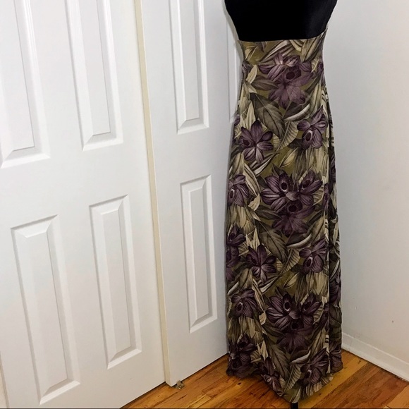 TULEH SILK FLORAL PRINT GOWN 8 MED - Picture 3 of 6